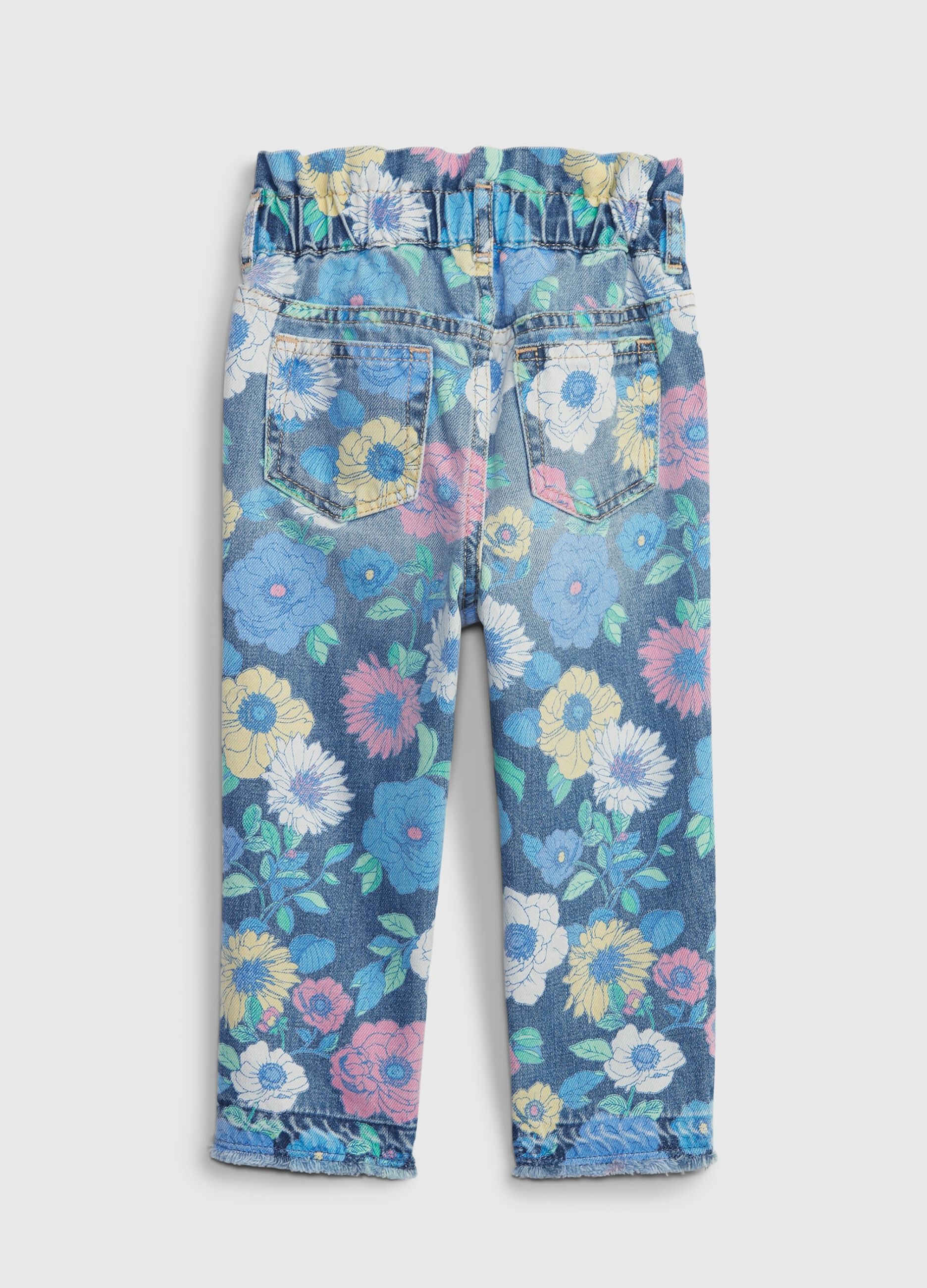 Floral pattern mum-fit jeans