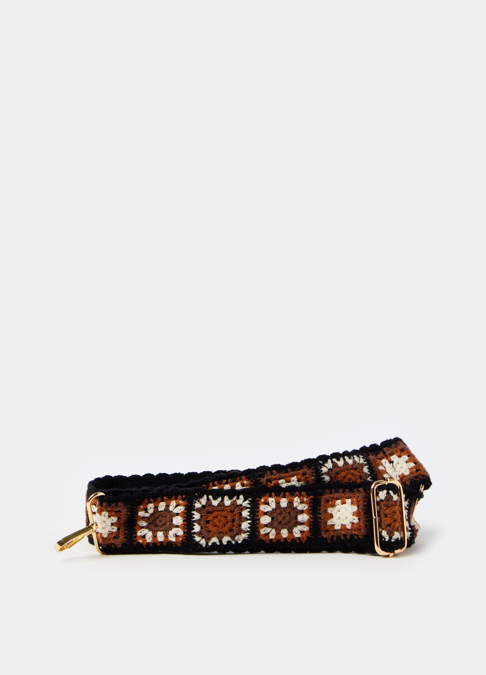 Shoulder strap for bag with crochet design