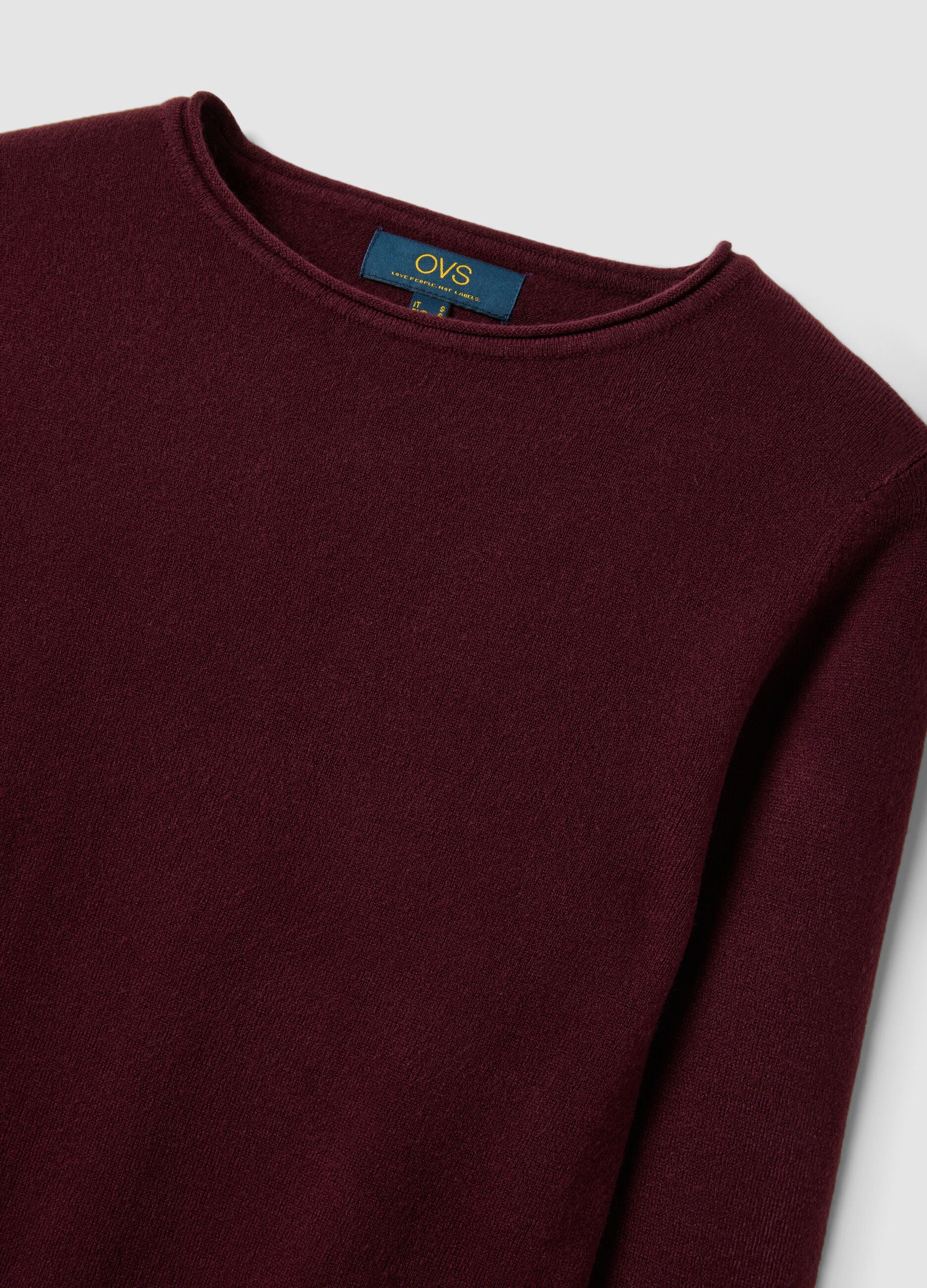 Purple long-sleeved crew-neck top