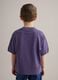 Children's purple pure cotton T-shirt, regular fit with patch_1
