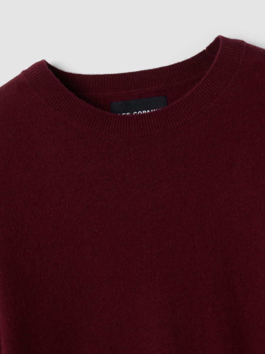 Purple pure wool crew-neck jumper in an oversized fit_5