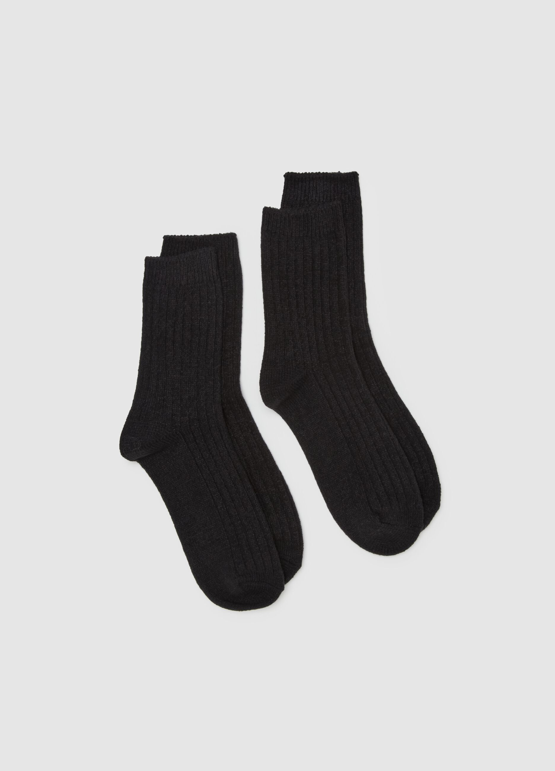 Two-pair pack short ribbed socks