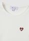 White pure cotton crew-neck T-shirt with heart print_2