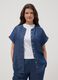 Blue pure lyocell regular fit shirt with mandarin collar_2