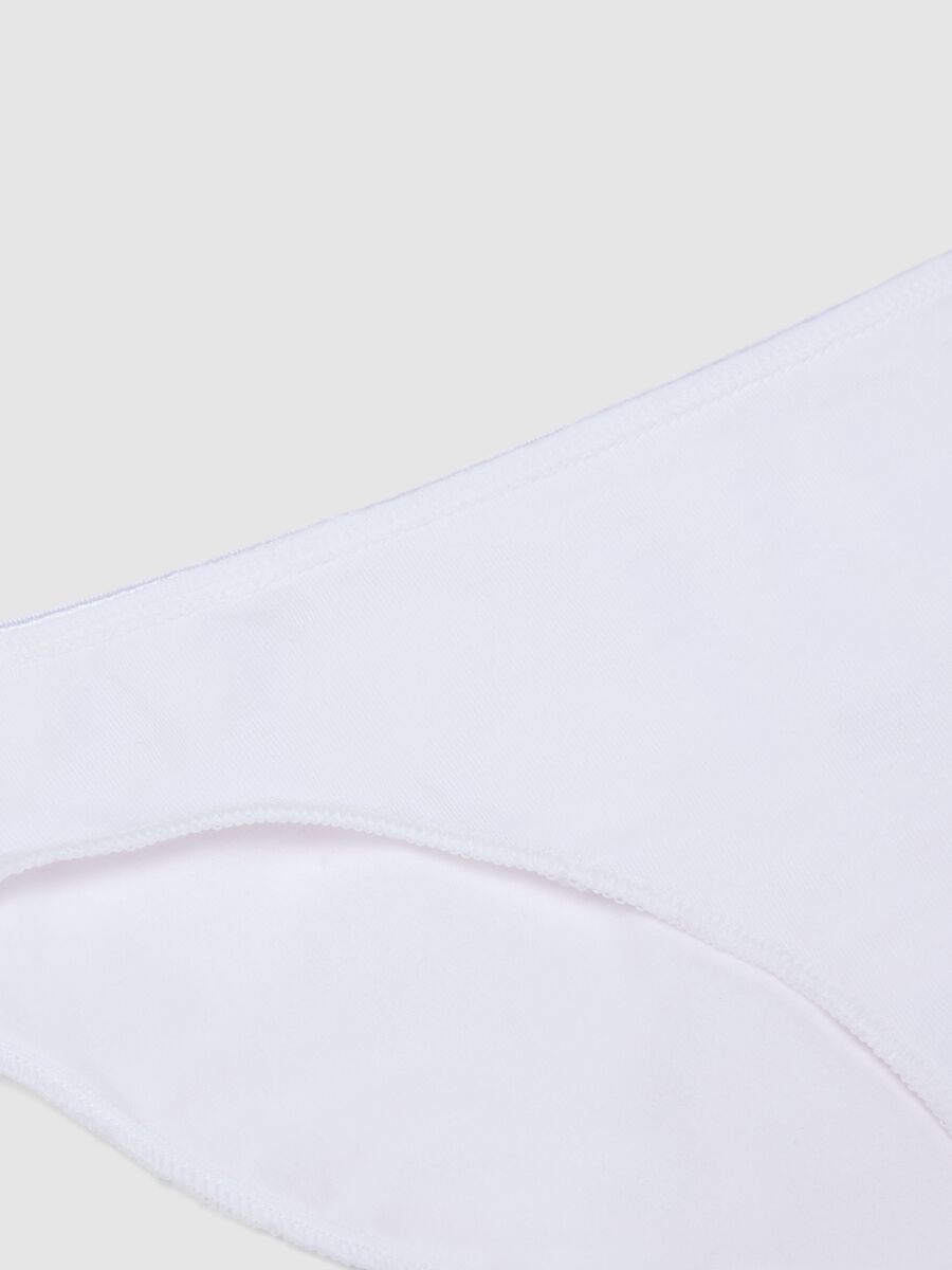 White Stretch Cotton Briefs Regular Fit for Girls_2