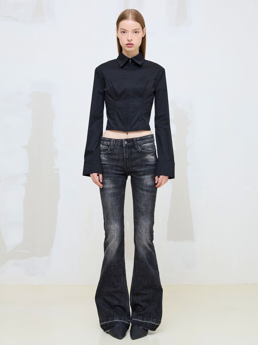 Slim Flare Black Washed Denim_4