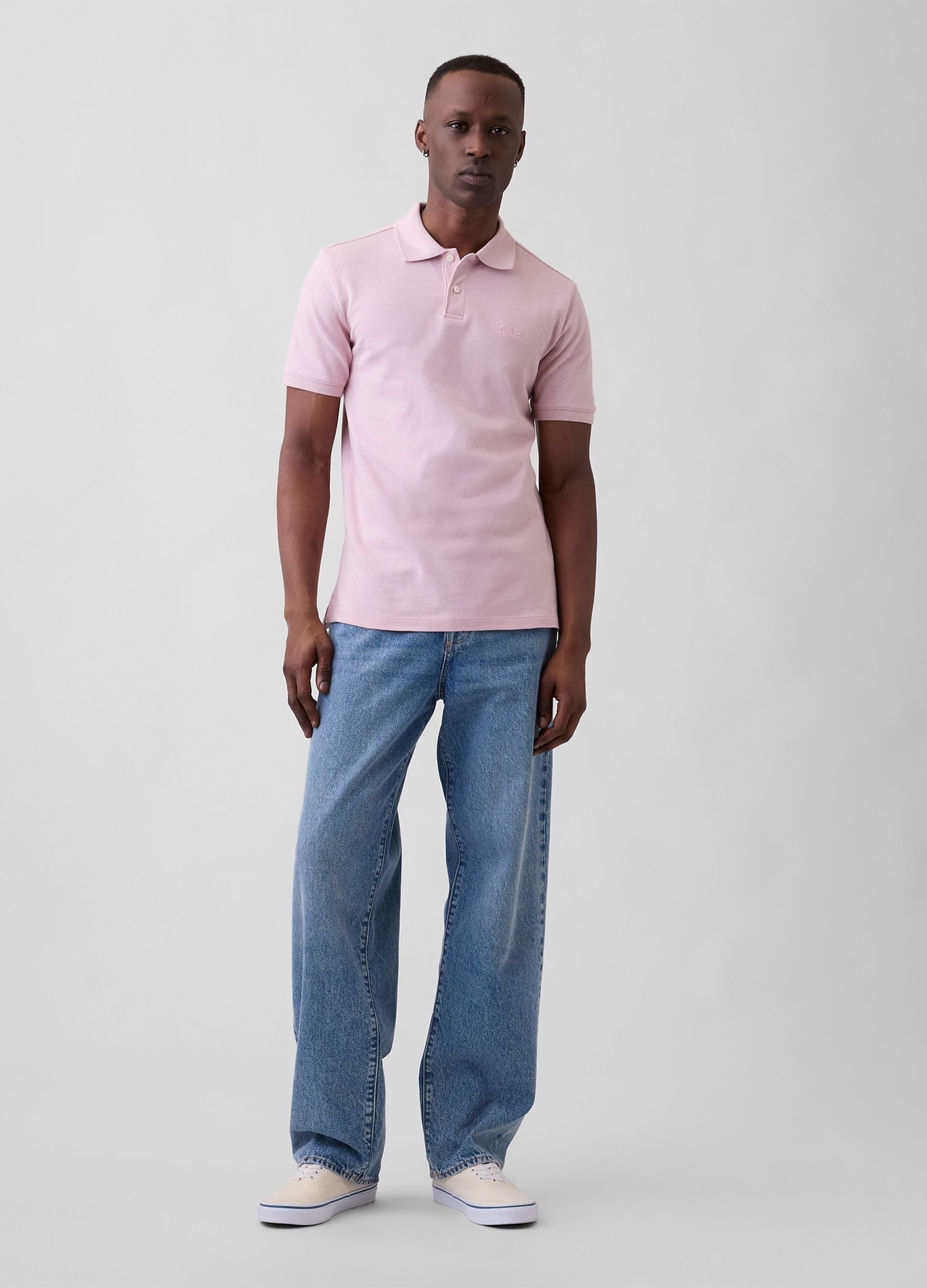 Short-sleeve cotton polo shirt