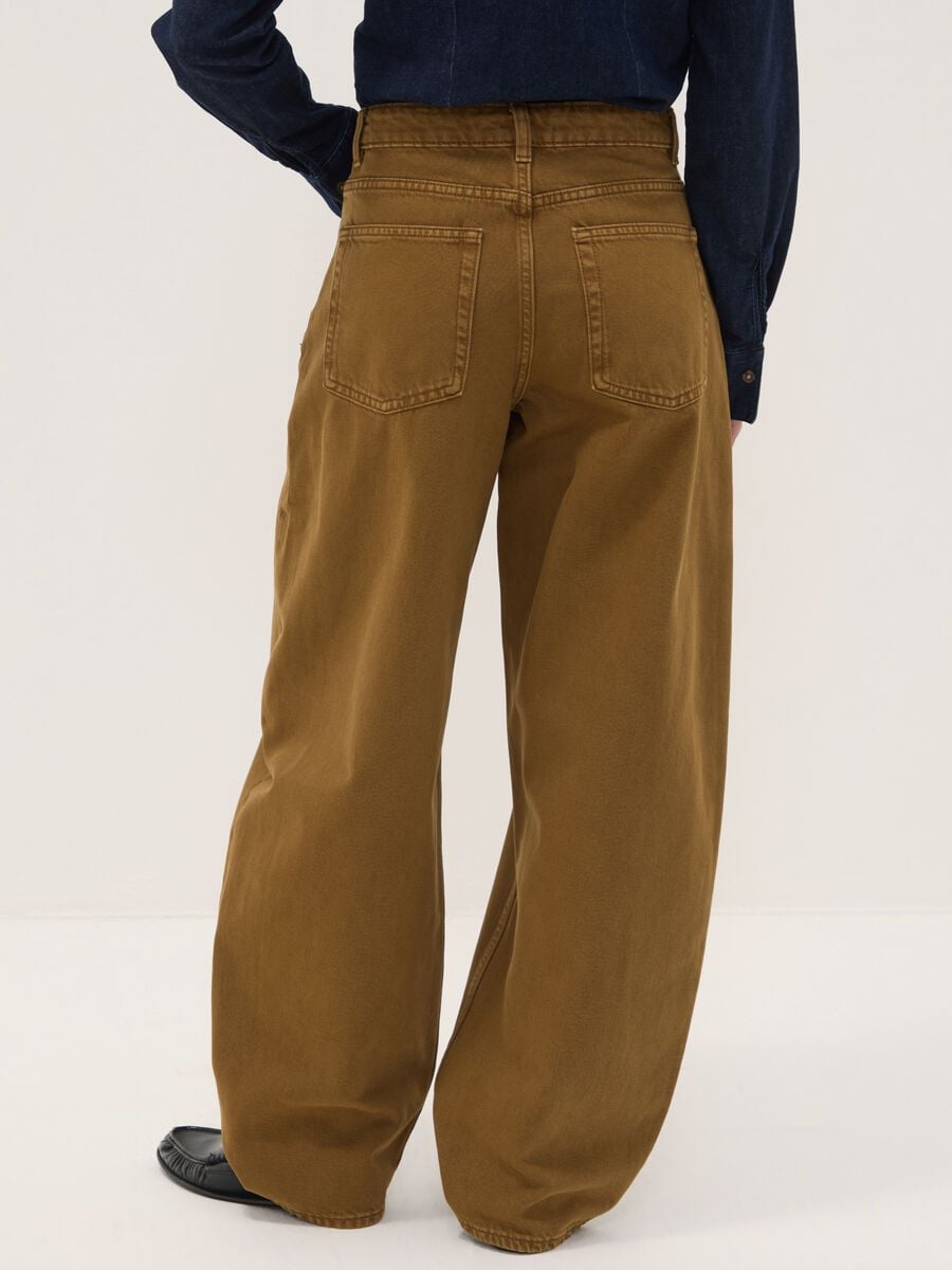 Jeans marroni in puro cotone barrel fit_2