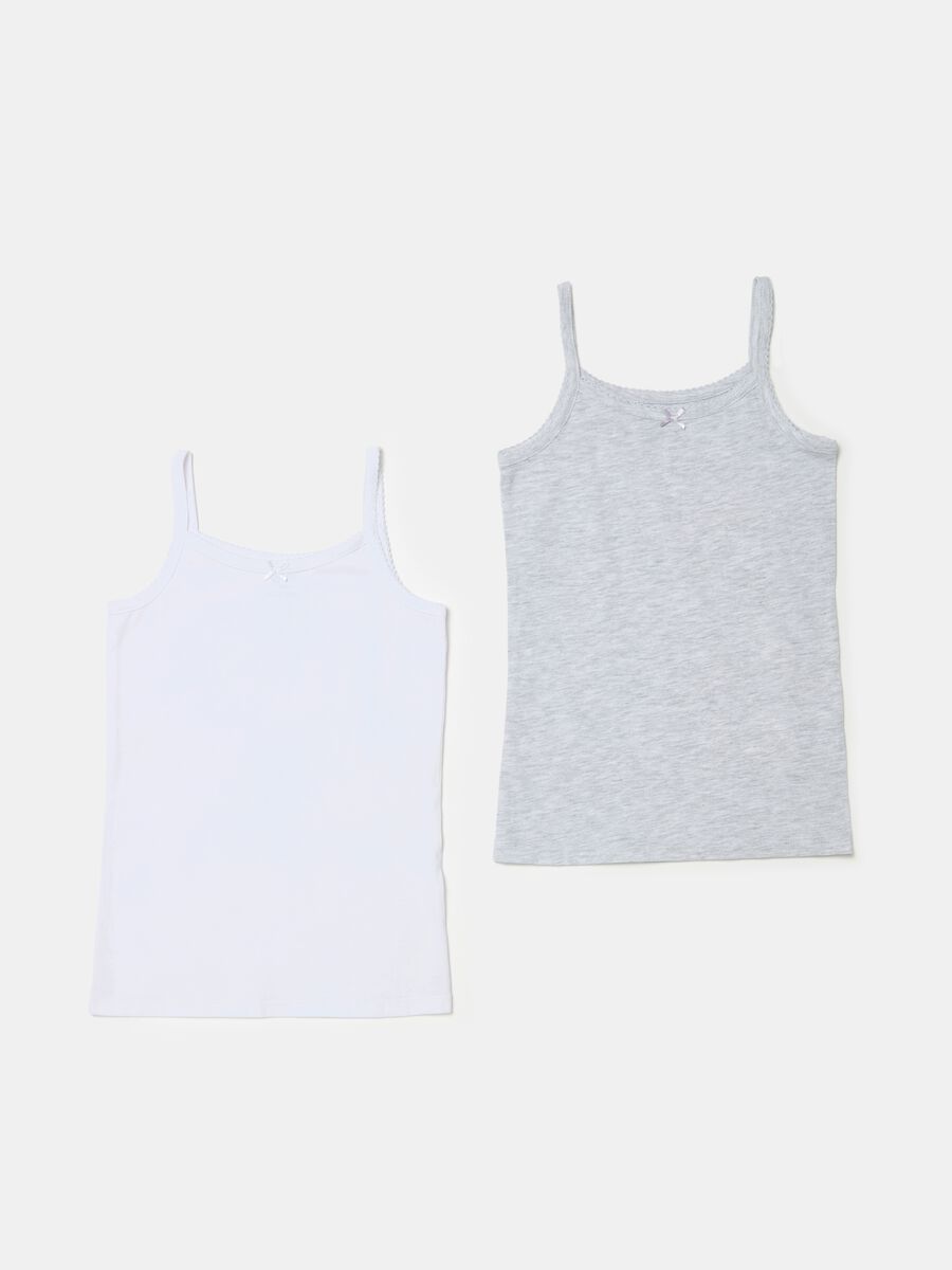 Two-pack vests in organic cotton with bow_0