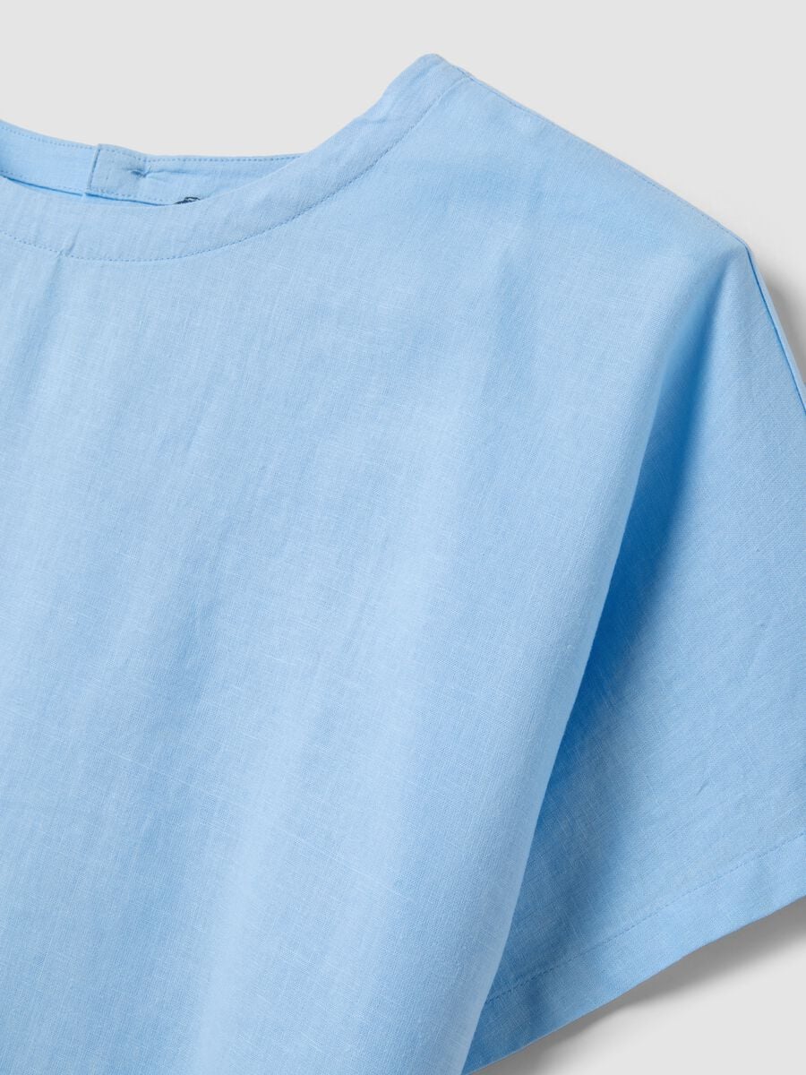 Light blue linen and viscose-blend blouse, regular fit_1