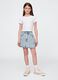 Flared denim skirt with pockets_0