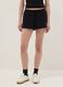 Black cotton-blend regular-fit shorts with drawstring_1