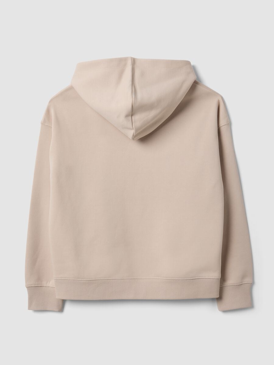 White cotton-blend hoodie sweatshirt, regular fit_1
