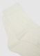 Girls' white cotton blend ankle socks with knit pattern_1