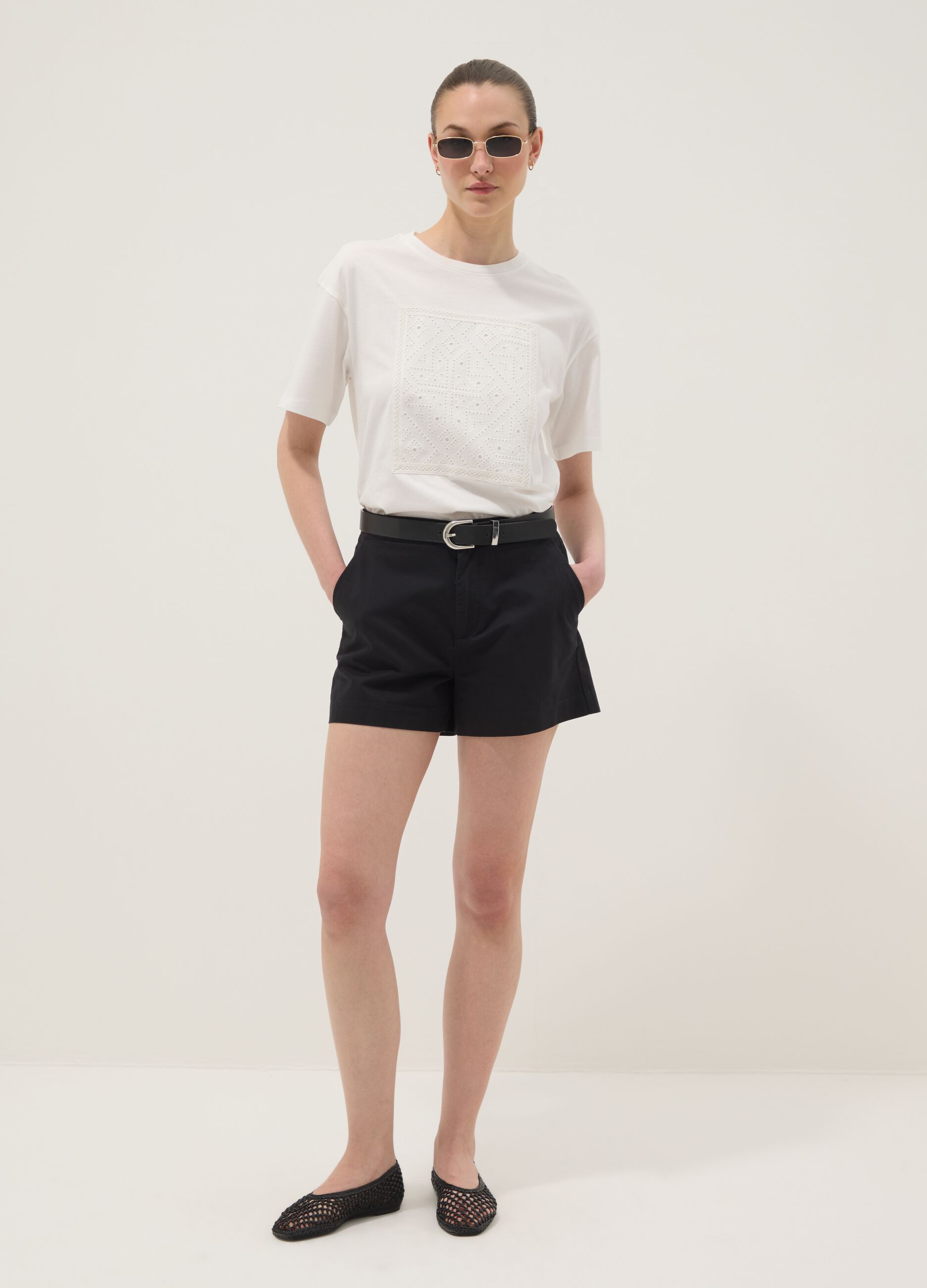 Black pure cotton shorts