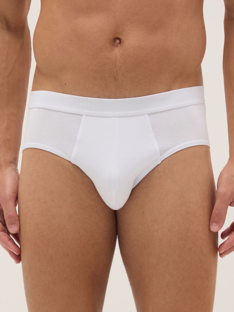 Three-pack of white stretch cotton briefs regular fit_3