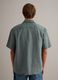 Green shirt with bowling collar in pure linen regular fit_3
