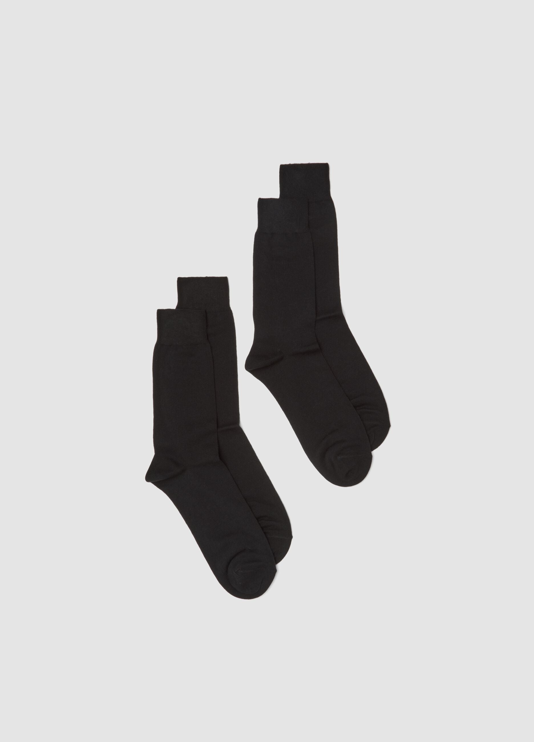 2er-Pack schwarze Herren-Kurzsocken aus Baumwoll-Kaschmir-Mix