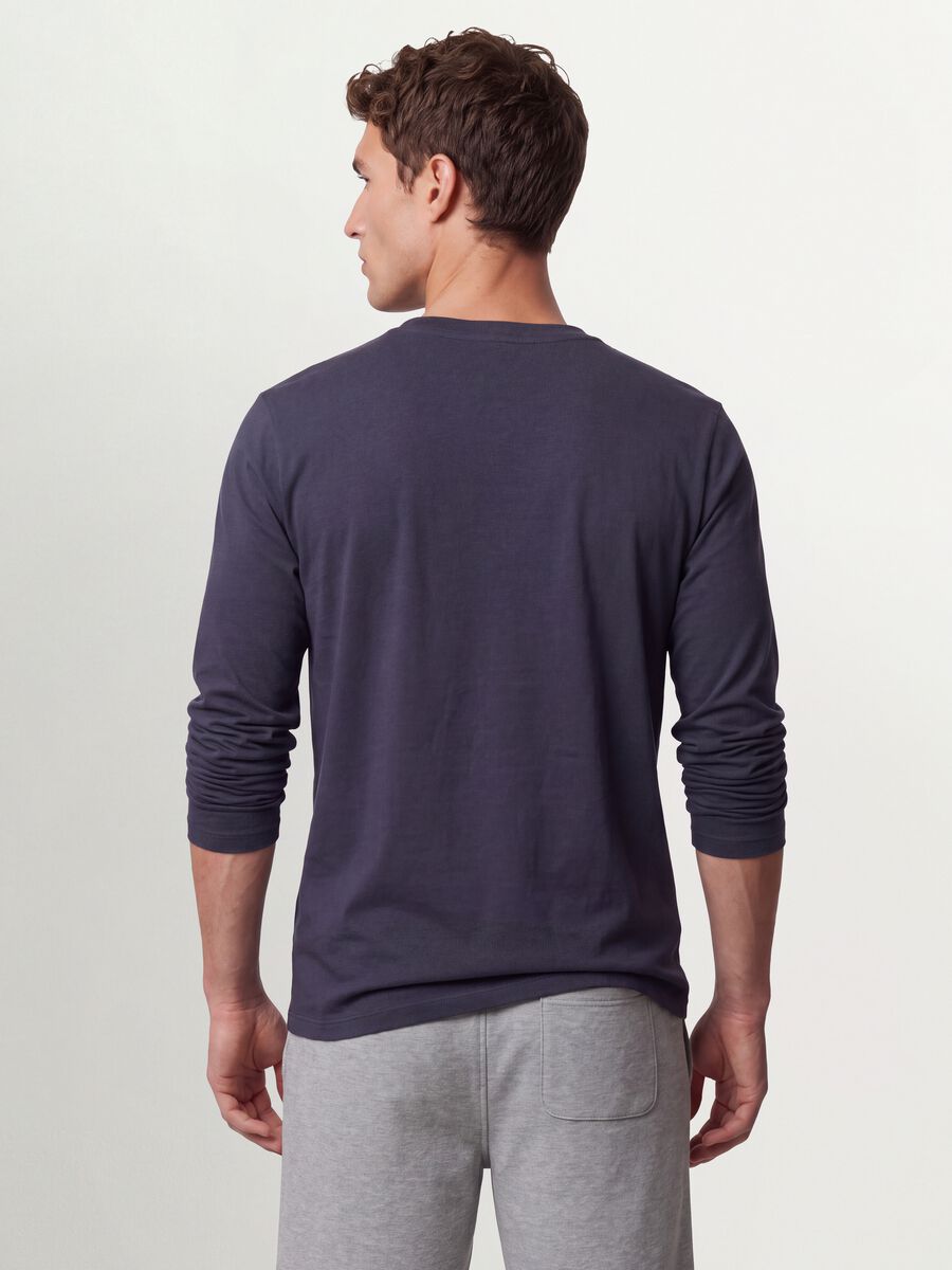 Grey long-sleeve crew-neck T-shirt in pure organic cotton_2