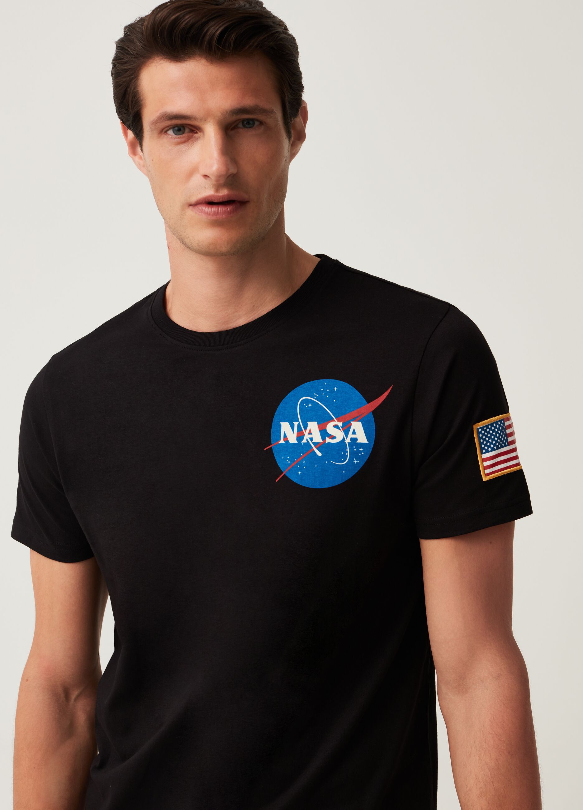 Camiseta de algodón logo NASA estampado