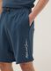 Blue pure cotton Bermuda shorts with elasticated waist_3