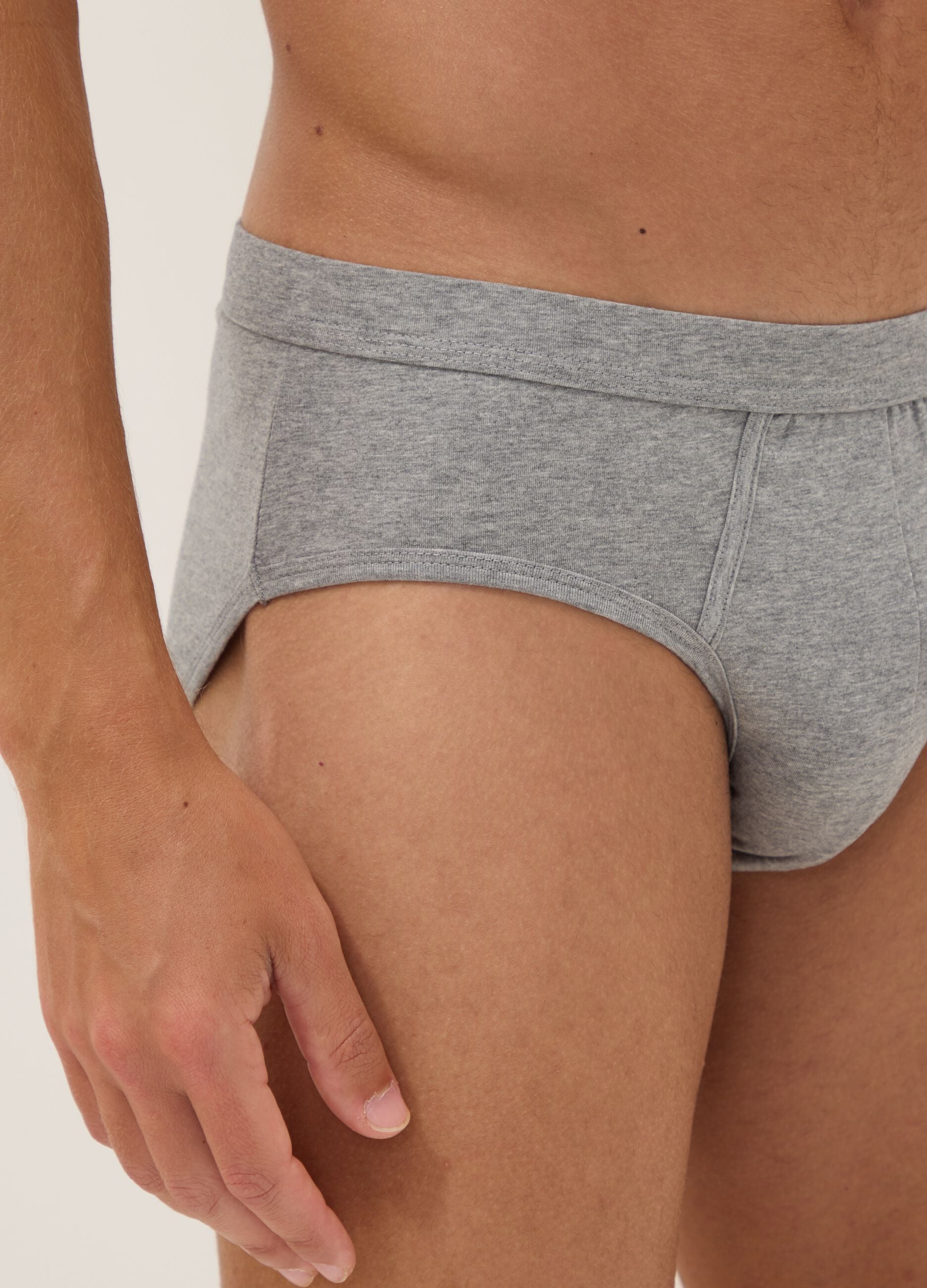 2-pack of grey Supima stretch cotton briefs