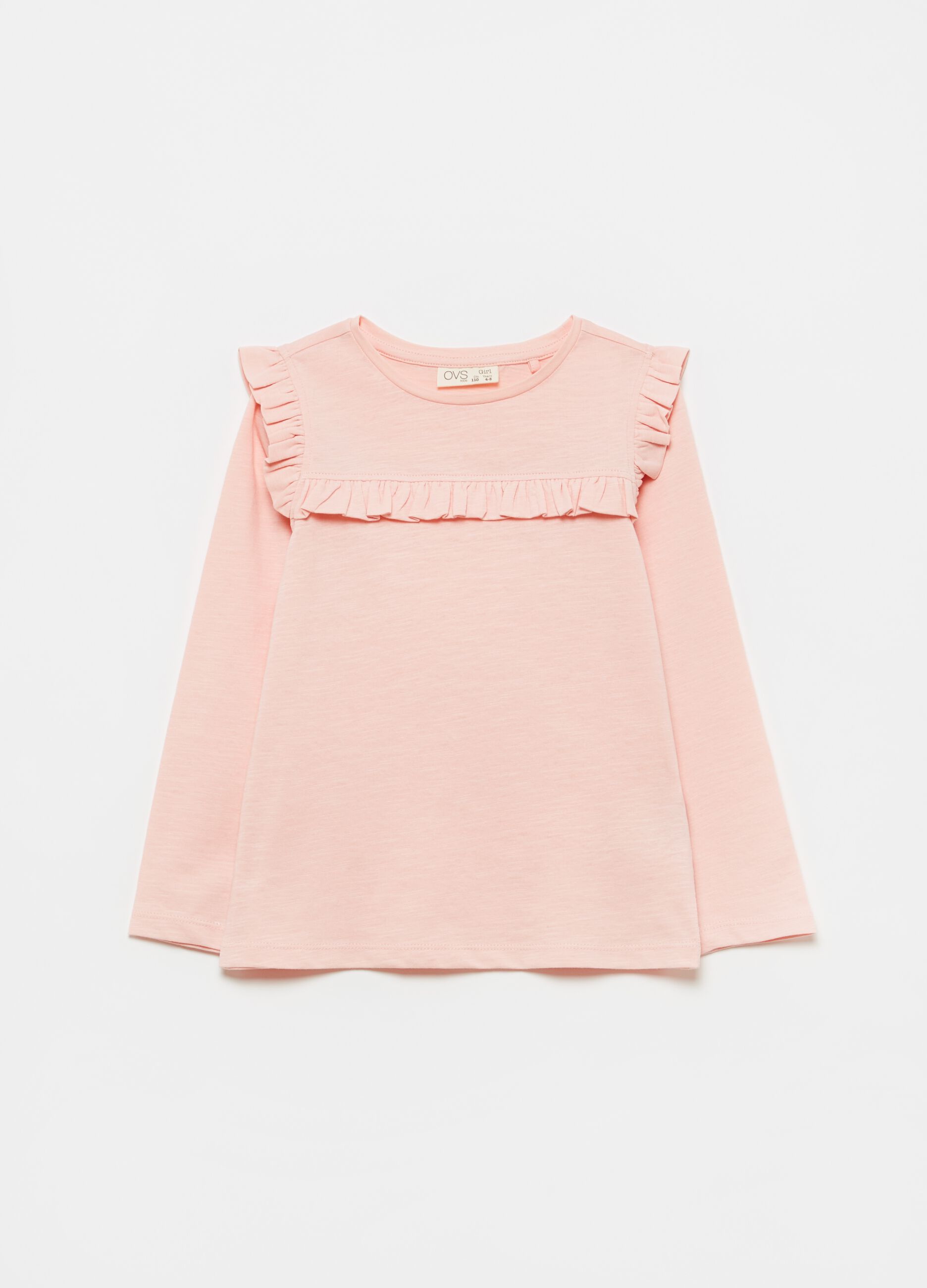 T-shirt in 100% cotton with frills