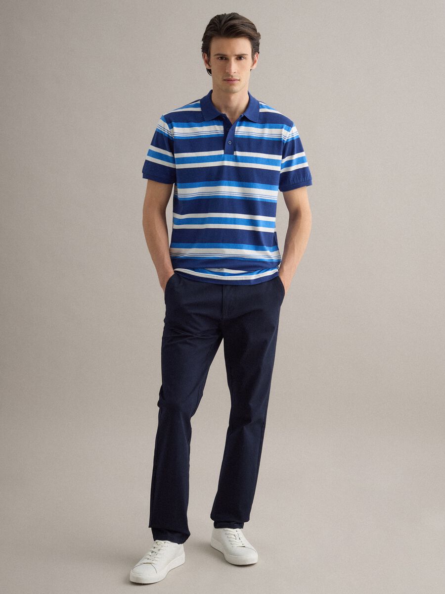 Oversized pure cotton multicolour striped polo shirt_2