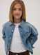 Blue cotton-viscose blend denim shirt with heart pocket, regular fit_1
