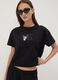 Black pure cotton Kuromi print T-shirt, regular fit_0