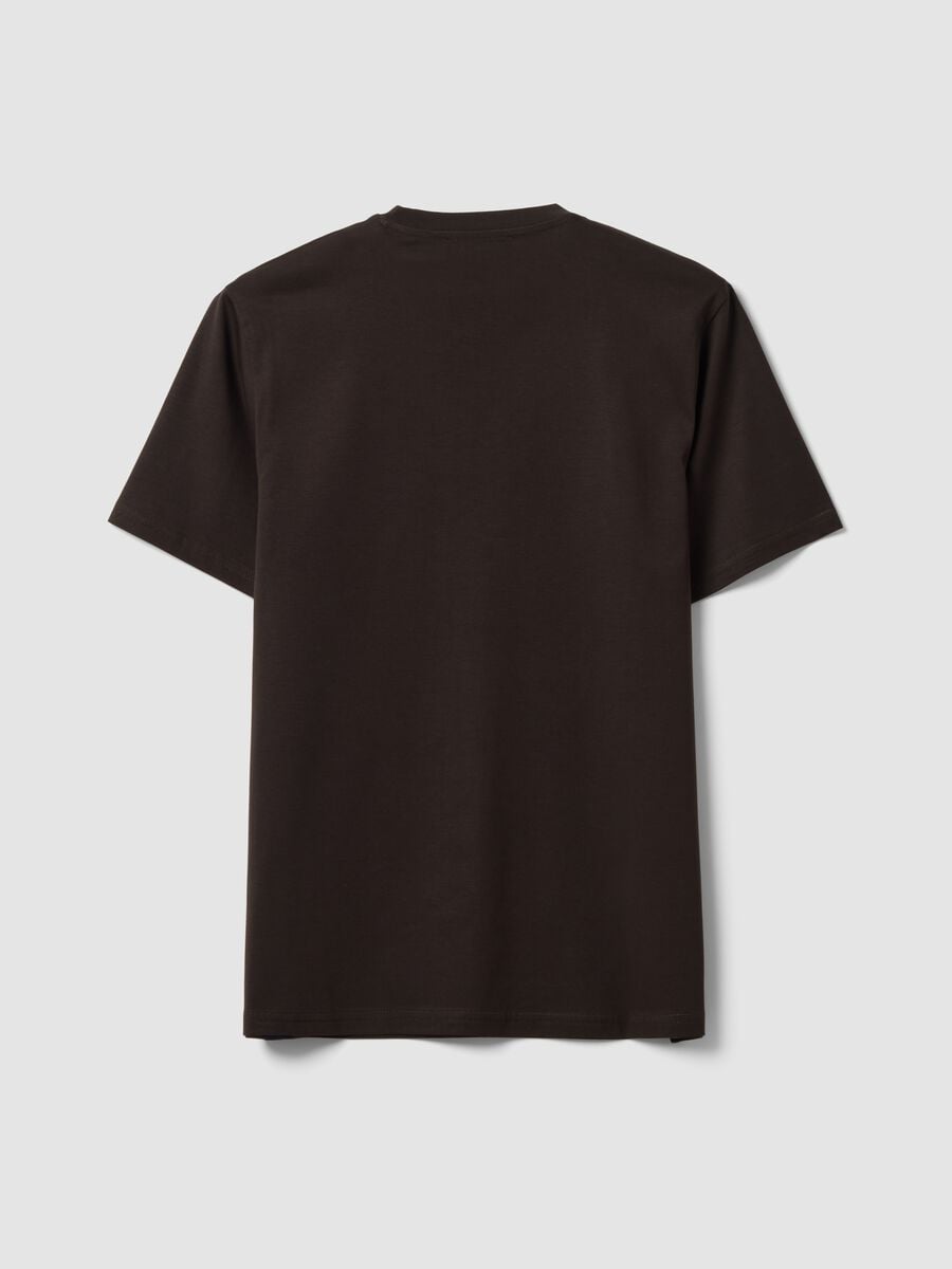 Braunes Rundhals-T-Shirt aus reiner Supima-Baumwolle, Regular Fit_1