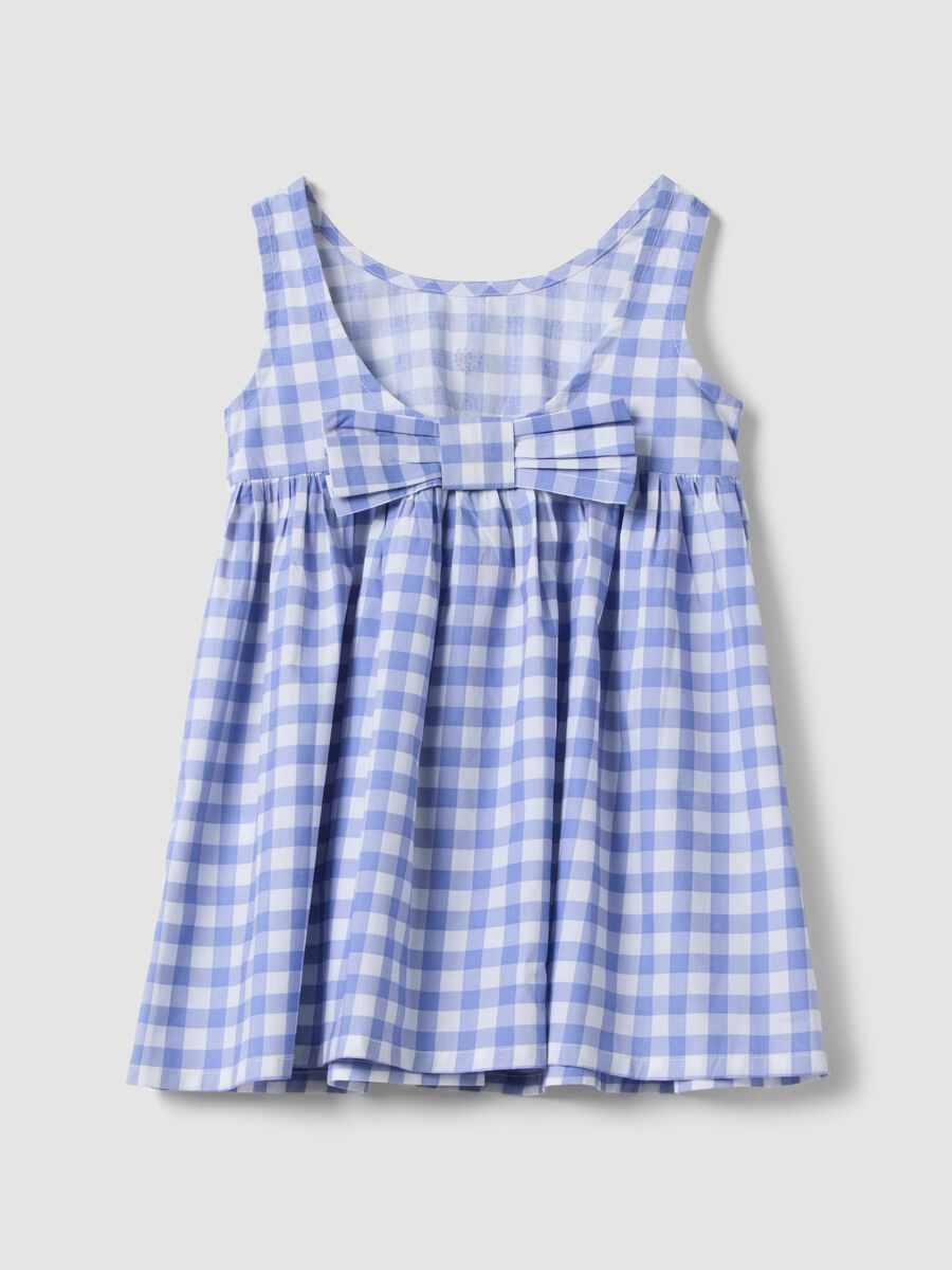 Multi-coloured plaid pure cotton dress for girls in regular fit_1