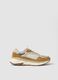 Beige lace-up trainers with contrast inserts_0