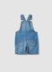Boys' regular-fit blue denim dungarees in cotton blend with embroidery_1