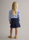 Girl's regular fit blue cotton-blend skirt with contrast stitching_1