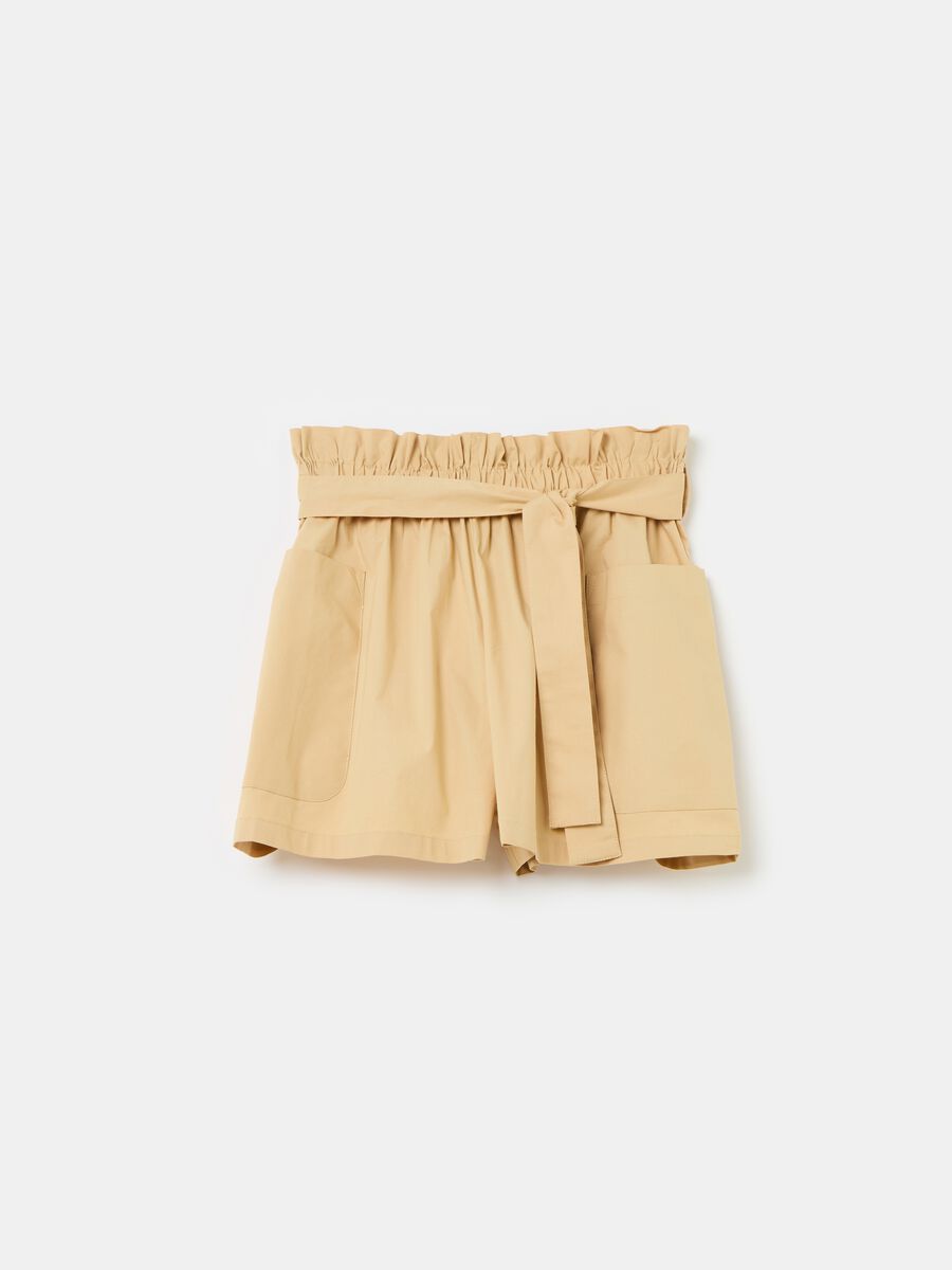 Paper bag shorts with belt_0