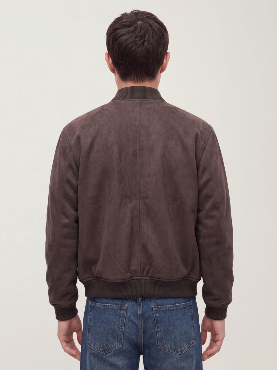 Brown regular-fit jacket with zip_3