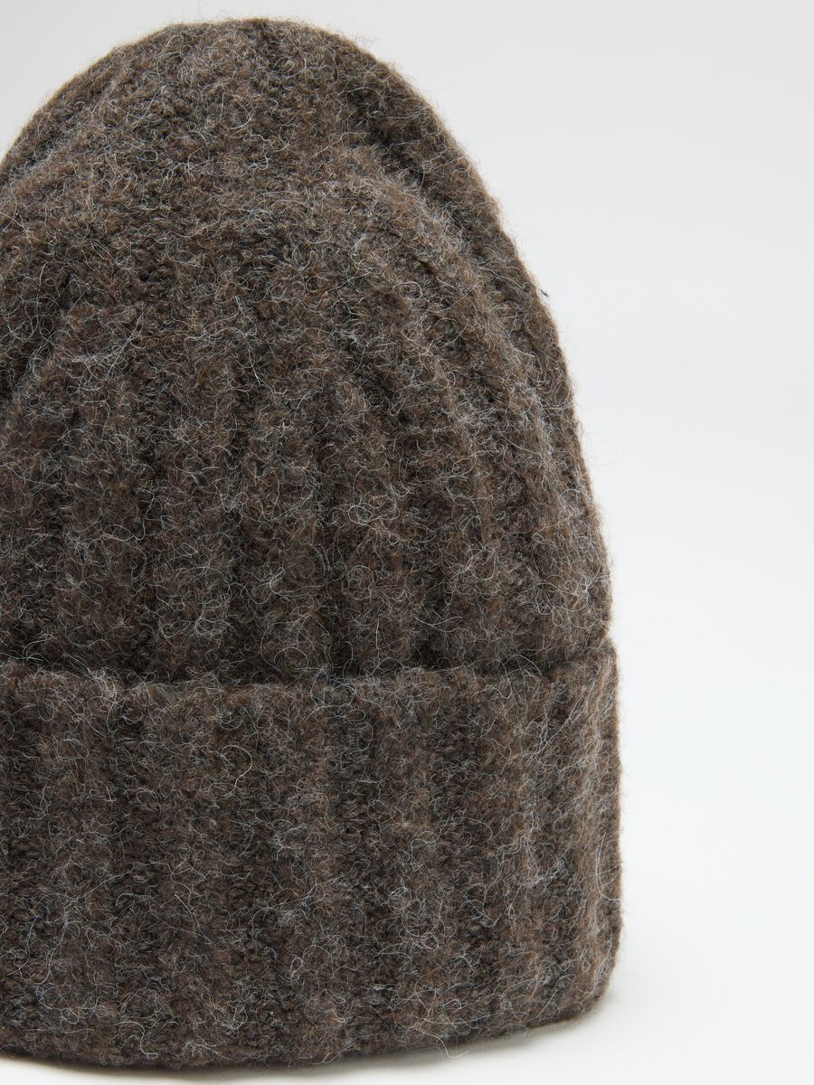 Brown Wool Mix Beanie_3