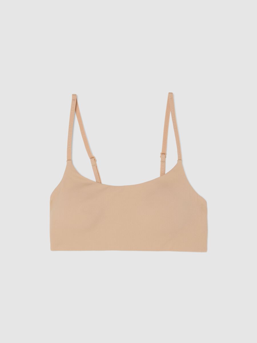 Beige bralette bra with removable padding_4