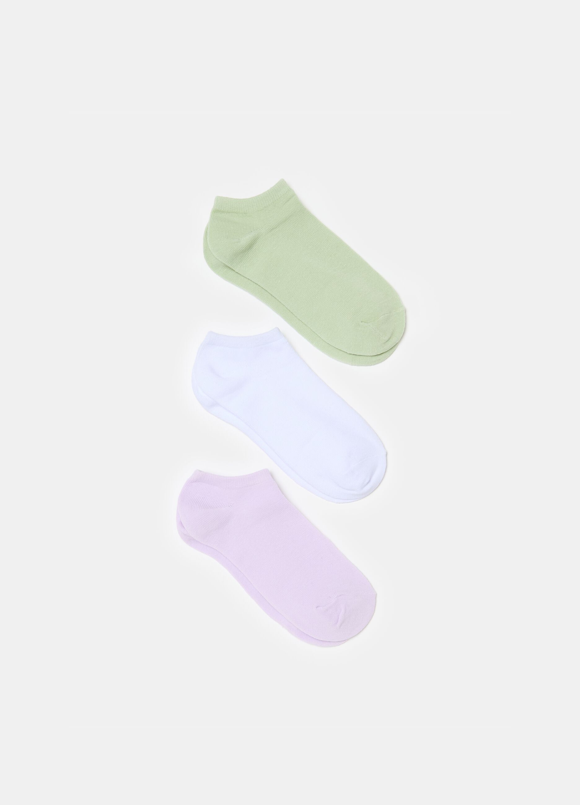 Three-pair pack shoe liners in organic cotton