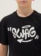 Boys' black pure cotton t-shirt regular fit with Swag print_2