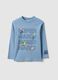 Blue regular fit pure cotton t-shirt for children_0
