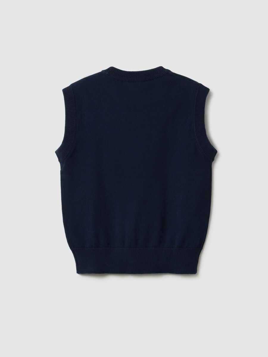 Kinderblauer Weste aus reiner Baumwolle, regul&auml;re Passform_1