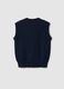 Chaleco azul de algod&oacute;n puro para ni&ntilde;os, ajuste regular_1