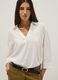 White linen and viscose-blend V-neck regular-fit shirt_1
