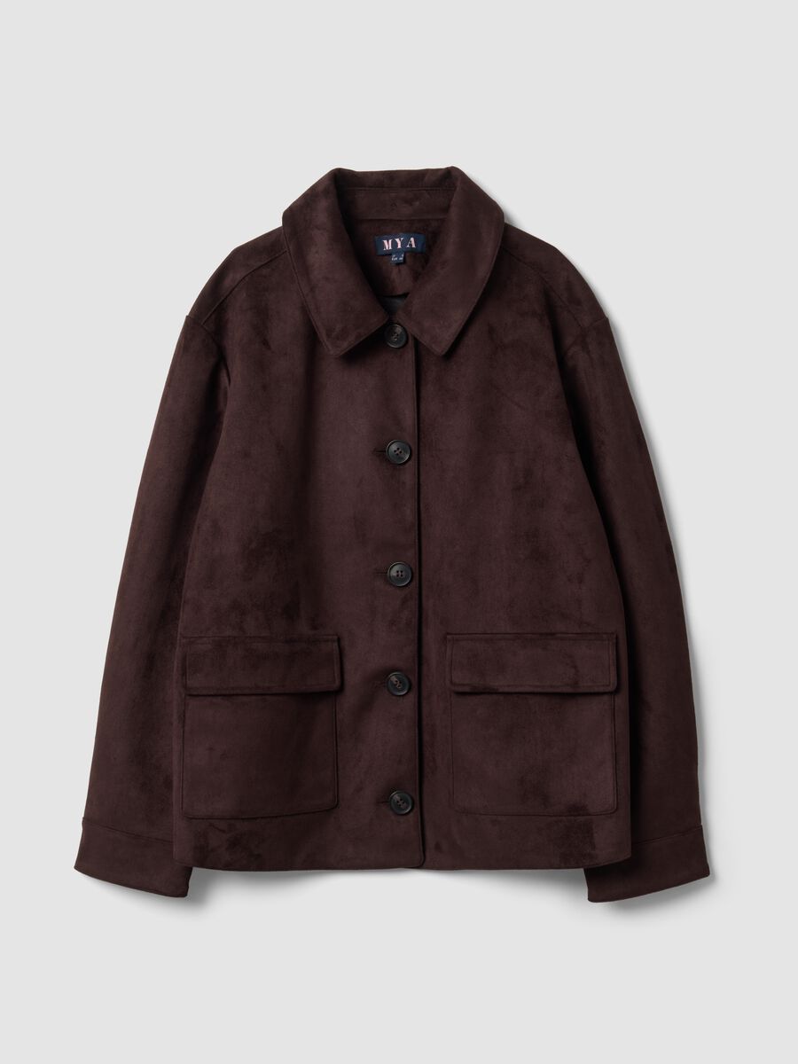 Brown regular-fit jacket with buttons_4