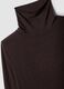 Brown stretch viscose top with mock neck, regular fit_5