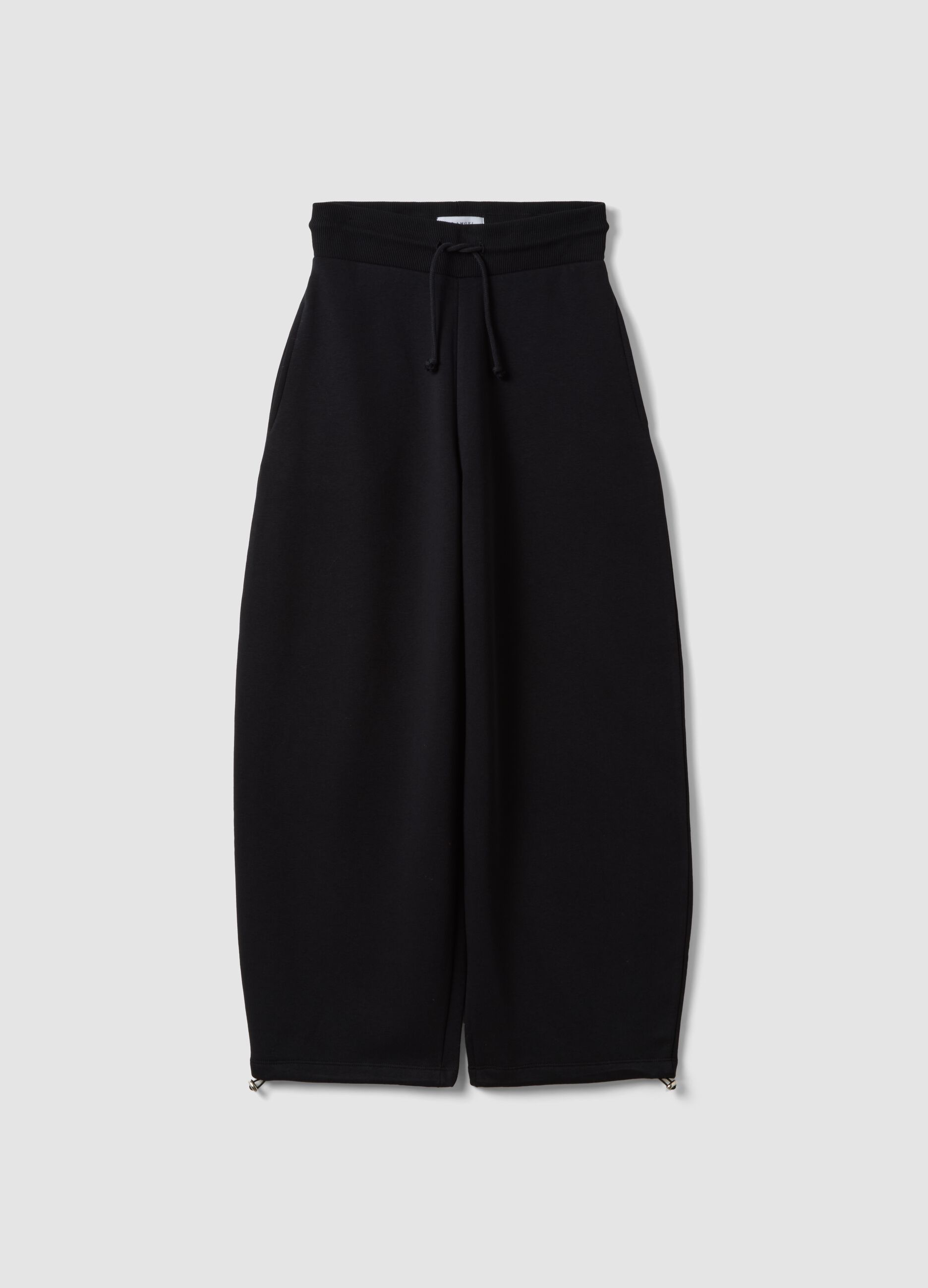 Black cotton-blend baggy-fit jogger trousers
