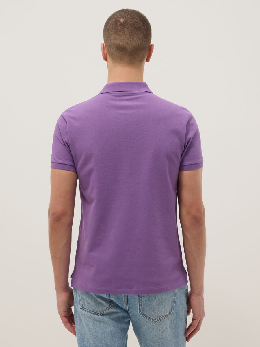 Purple slim fit pure cotton short sleeve polo_2