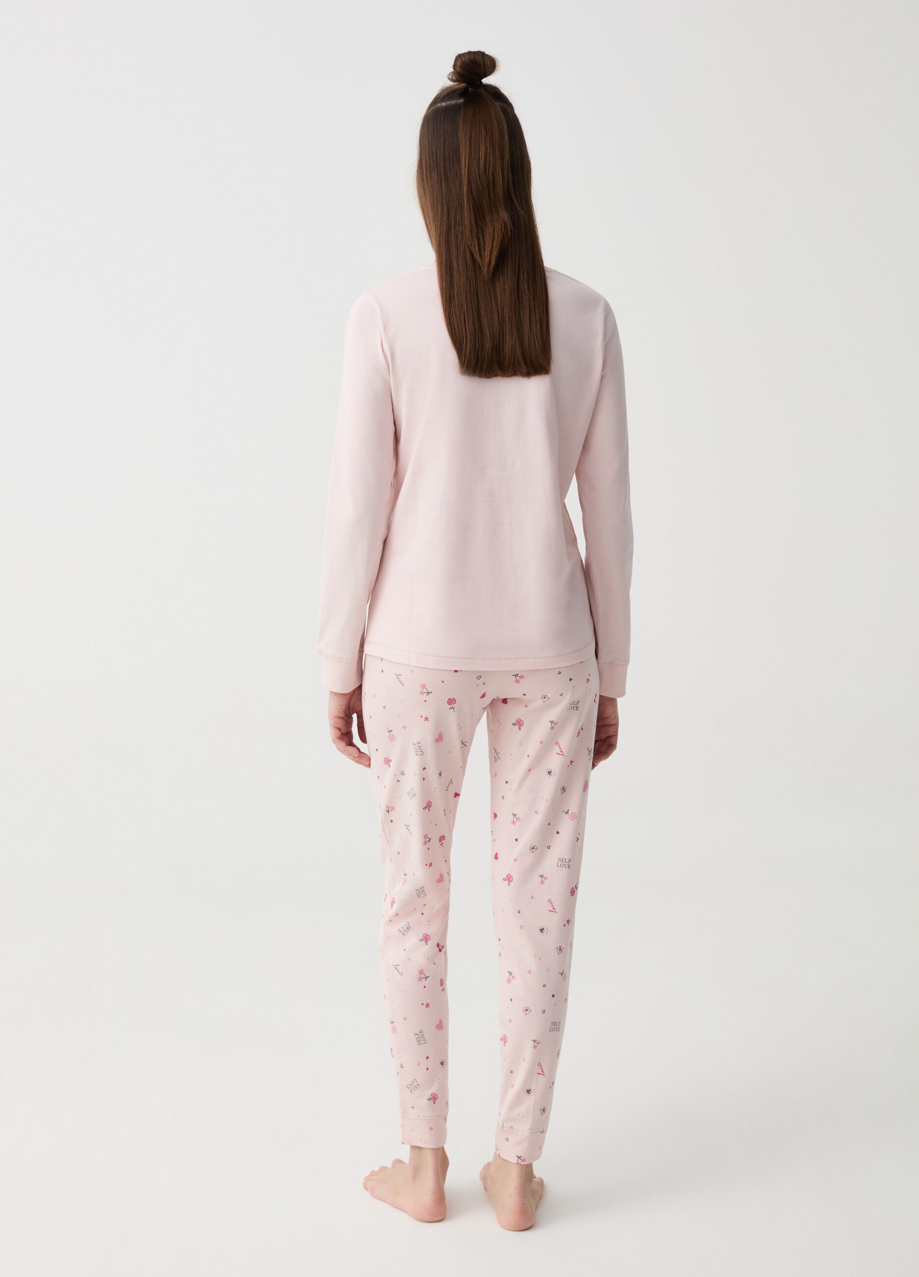 Organic cotton pyjamas with love print